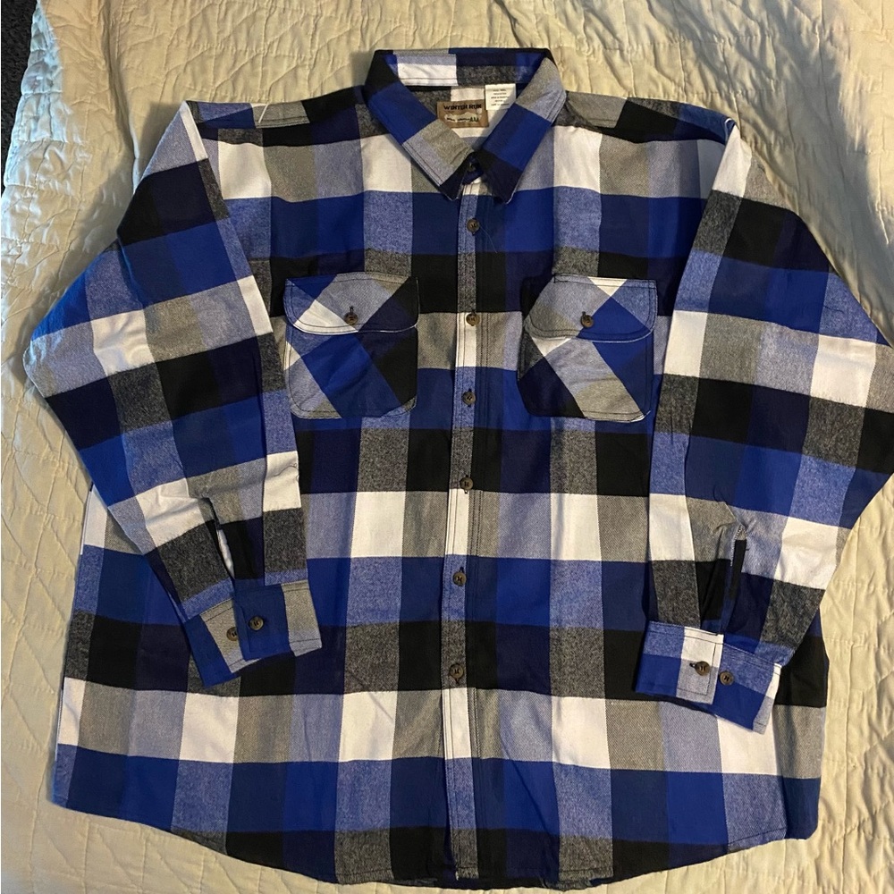 Blue and Black Plaid Men's Shirt